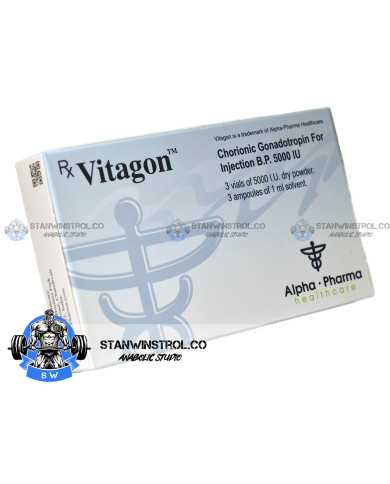 Vitagon (HCG - Human Chorionic Gonadotropin) 5000IU 3 vials, Alpha Pharma Vitagon (HCG - Human Chorionic Gonadotropin) 5000IU 3 vials, Alpha Pharma