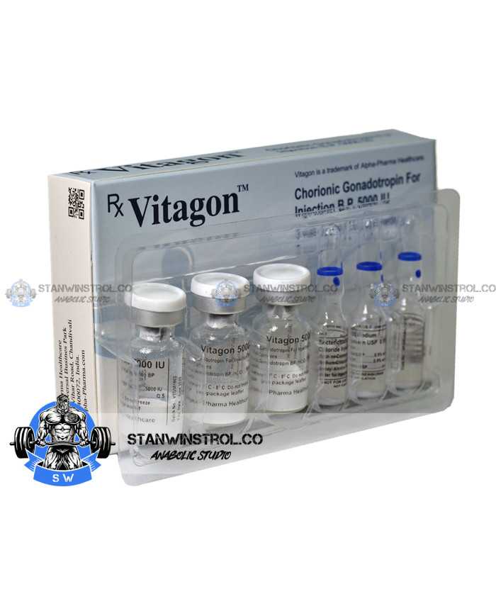 Vitagon (HCG - Human Chorionic Gonadotropin) 5000IU 3 vials, Alpha Pharma