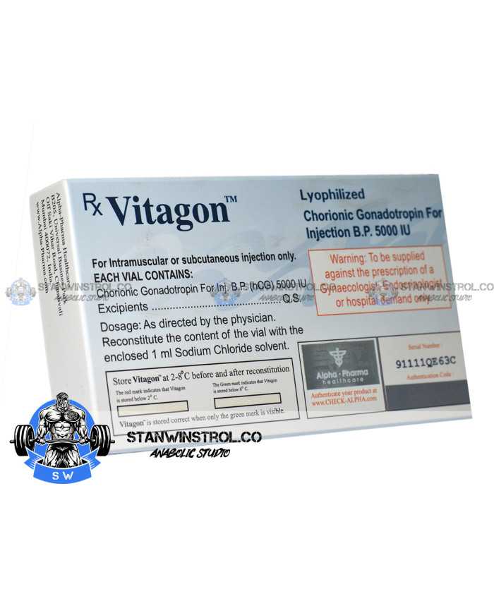 Vitagon (HCG - Human Chorionic Gonadotropin) 5000IU 3 vials, Alpha Pharma