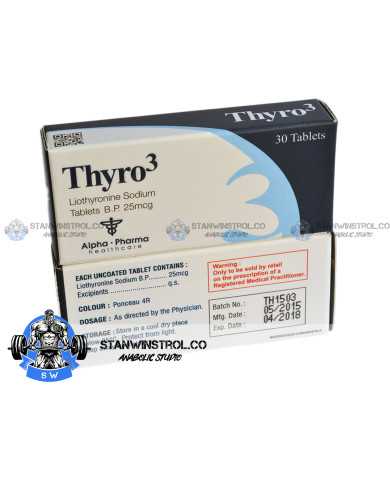 Thyro3 (Liothyronine Sodium / T3) 25mcg 30tabs, Alpha Pharma